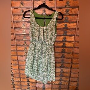 Love Green and White Delirious Fabric